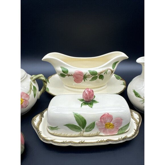 Vintage Franciscan Desert Rose Butter Gravy Cream Sugar S&P Set EUC Lot Pink - Picture 3 of 16